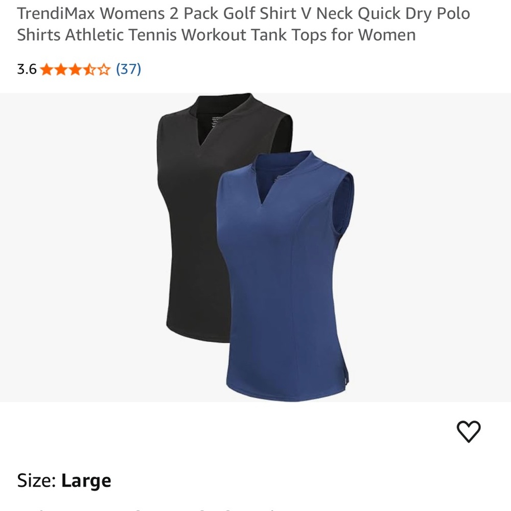 Women's V-Neck Golf Shirt 2-Pack - Black and Blue